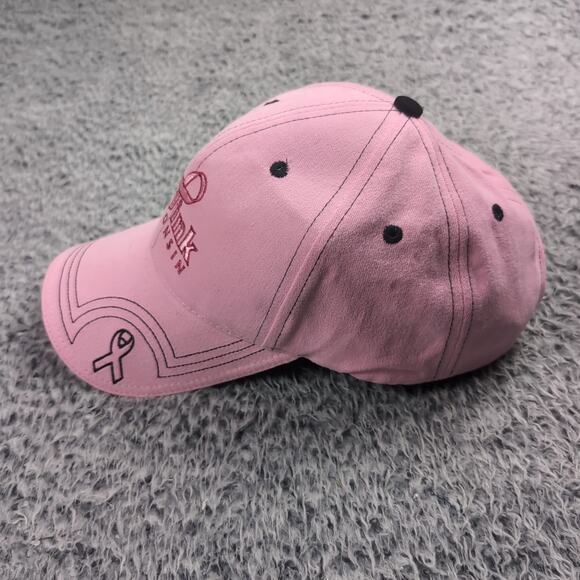 Breast Cancer Awareness Hat Women Pink Baseball Curve Bill Wisconsin Strap Back - Picture 2 of 6